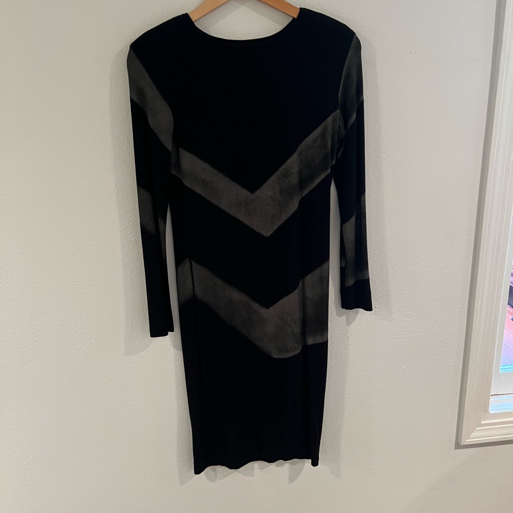Isabel De Pedro Black And Gray Long Sleeve Dress